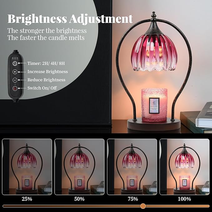 Candle Warmer Lamp, Dimmable Candle Warmer with Timer, Vintage Candle Wax Warmer for Jar Candles House Warming Gifts New Home, Birthday Gifts for Mom Women, Home Decor for Bedroom Living Room