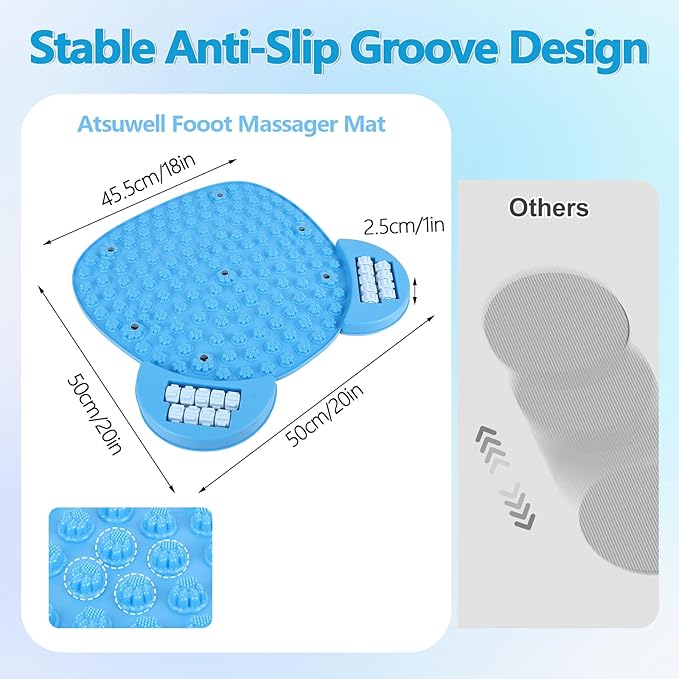 Foot Pressure Massage pad, 21'' x 21" Large Acupressure Foot Massage Mat, Fortable Foot Pressure Pad, Used to Relieve Stress, Arch and Heel Pain, for Home and Gym