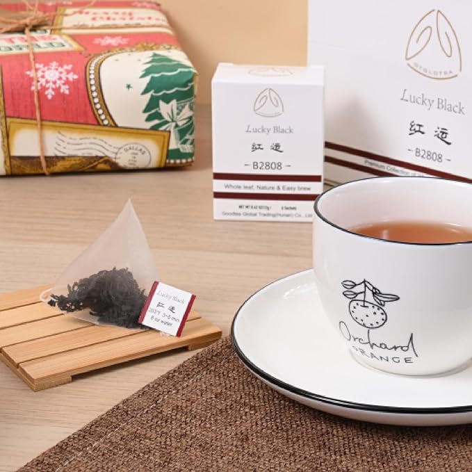 GTGLOTRA Full-Leaf Black Tea, 72 Pyramid Bags (12 Pack), Easy Brew, 100% Natural, Low Caffeine, Caffeine Alternative to Coffee, Biodegradable Tea Whole Leaf Tea Sampler, Family Size, Office Reception,Daily Consumption,Gifts
