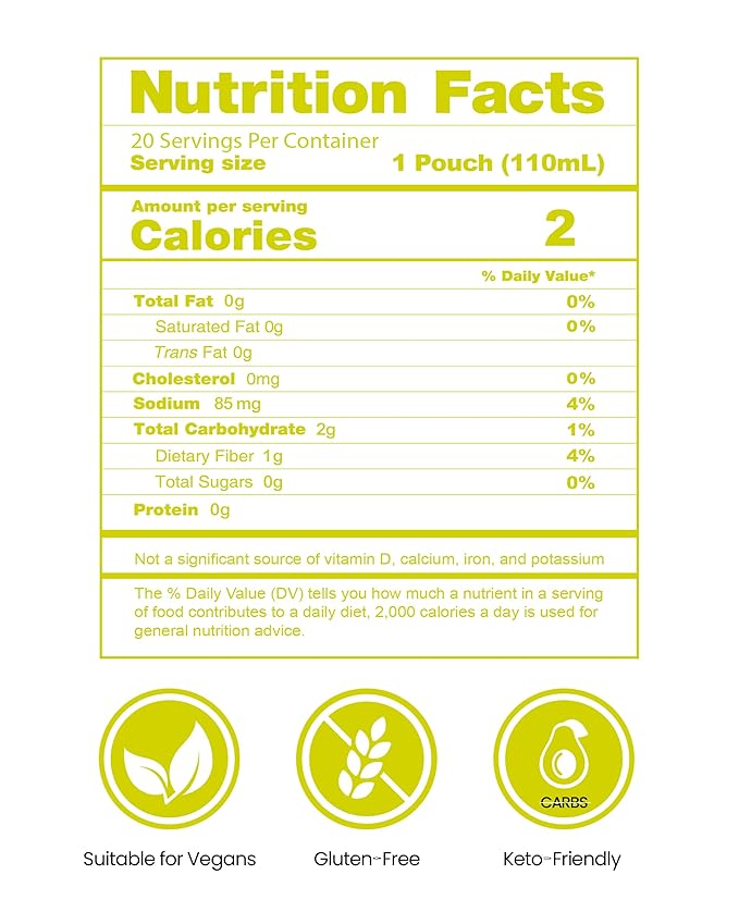 Jadamsun Konjac Jelly Juice (Lime, 10 pcs) - Delicious Low-Calorie Healthy Korean Snack, Drinkable Fruit Snack, Sugar-Free, Vegan, Gluten-Free