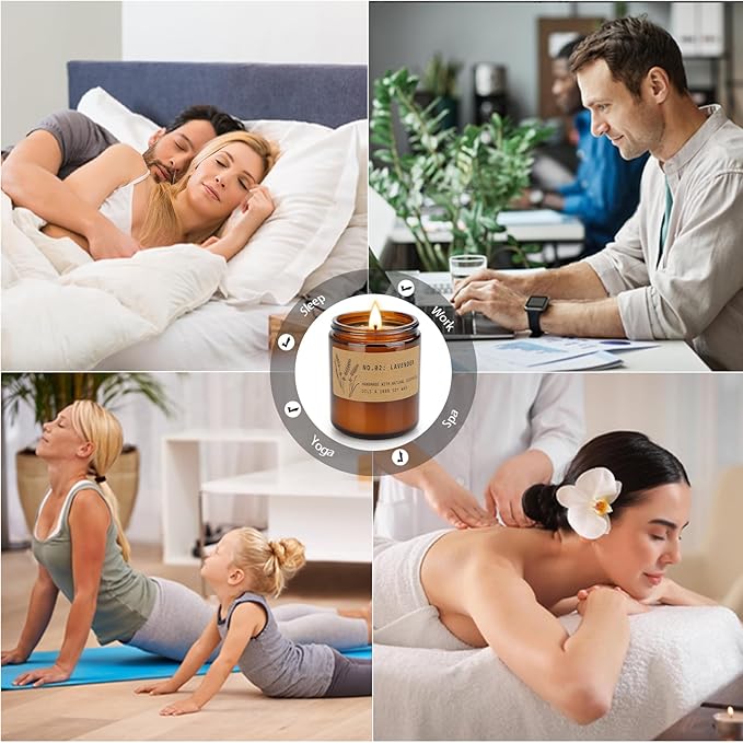 Candles for Home Scented Candles Set, 4 Pack Candles Gifts Set for Women/Men, Soy Candle, Lavender Candle, 220H Long Lasting Soy Wax Candle Set for Mother's Day, Birthday, Anniversary, Men