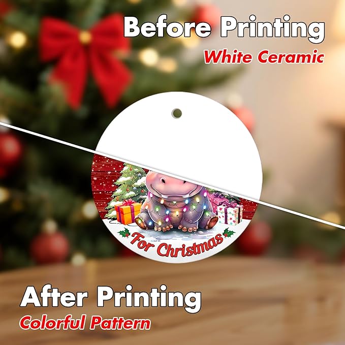 I Want a Hippopotamus for Christmas Ornament, Cute Hippo Tree Decoration with Lights, Funny for Men Women 2025