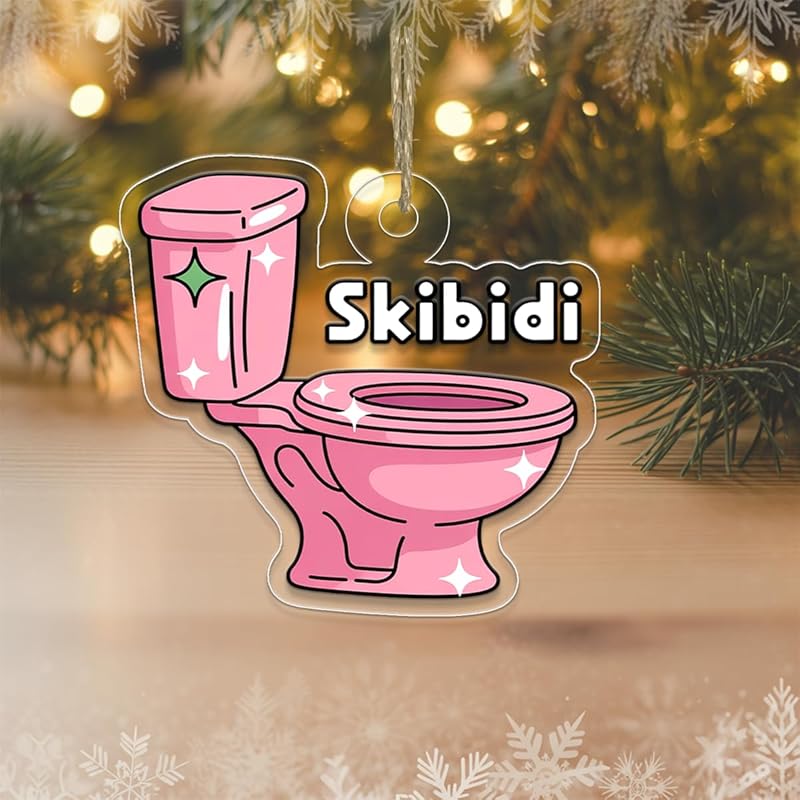 Funny Skibidi Toilet Acrylic Ornament, Toilet Christmas Ornament, Meme Ornament, Gag Gift for Teen Kids, Holiday Decoration Acrylic Ornament – Personalized Christmas Tree