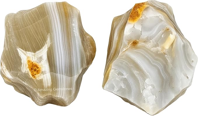Amazing Gemstone 2 Pieces Lace Agate Raw Crystals and Healing Stones, Natural Rocks for Tumbling and DIY Raw Stones and Crystals