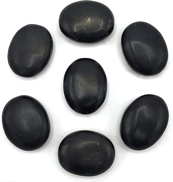 Amazing Gemstone Shungite Crystals and Healing Stones - Large Palm Stone Crystals Piedra - Crystal for Good Luck, Balanced Positive Energy, Meditation - Unique Stocking Stuffers and Birthday Gifts