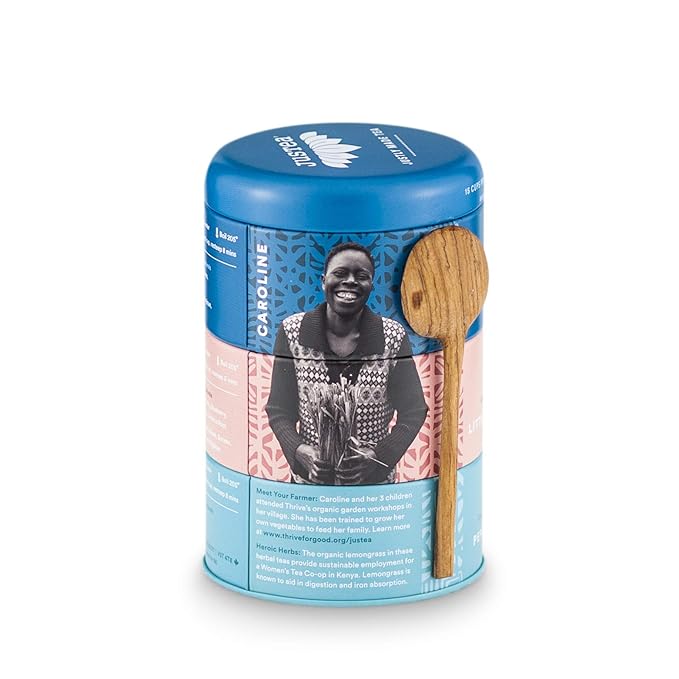 JusTea Herbal Tea Trio | Stacking Tins Variety Pack with Hand Carved Tea Spoon | Loose Leaf | Caffeine Free | Award-Winning | Fair Trade | Non-GMO