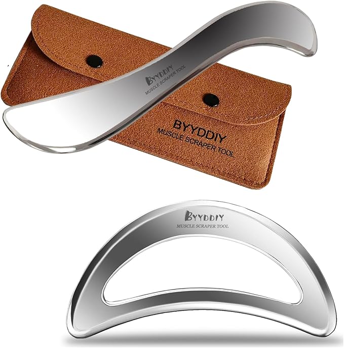 BYYDDIY Stainless Steel Muscle Scraper Tools Set,Scraping Massage Tools,Derma Edge Massage Tool & GuaSha Massage Scraper Tool (S_Mn)