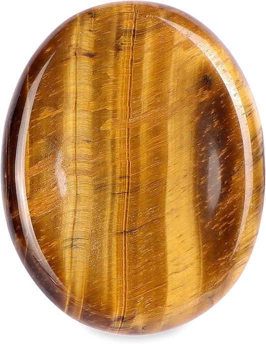 Tiger Eye Worry Stone Palm Stones Healing Crystals for Anxiety Meditation Thumb Stone Witchy Decor Gift 1.7"