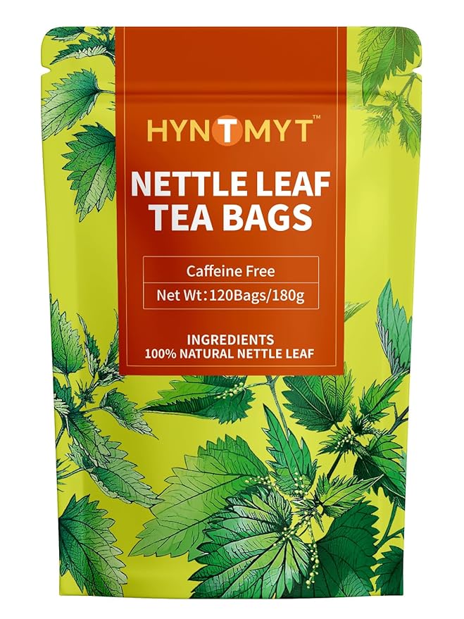 HYNTMYT Nettle Leaf Tea Bags, Natural & Pure Stinging Nettle Leaf Tea, Earthy & Fresh Flavor, Caffeine Free, 120 Count