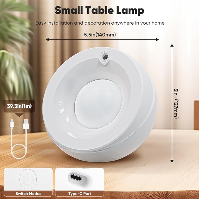 Bedside Table Lamp for Bedroom - Star Night Light with 7 Color Lighting, Small Lamp for Nightstand for Kids, Adults, Living Room, Desk, Dorm, Home