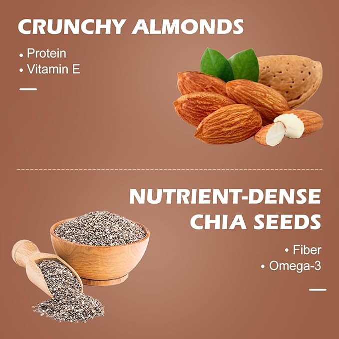 DUJOSOO Protein Wafer Bar,Crispy - Silky Texture with Almond Chunks,13g Premium Protein,2g Low Sugar,Add chia seeds,2g Dietary Fiber,Rich in Collagen, Vitamin E and Omega-3,Nutritious Snacks to Support Energy,12 Count(Pack of 1)