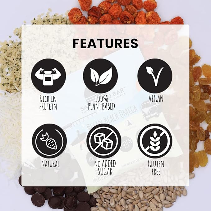 San Diego Bar-Chula Vista Chile | Chile Mild Heat | RAW & Vegan Protein Bars | Sugar-Free | Gluten Free | Breakfast Bars | Energy Bars | Snack Bars | 6 Whole Food Ingredients | 10g Plant-Based Protein