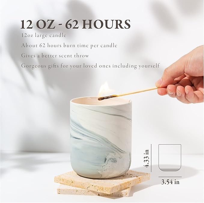 Hidden Label Scented Soy Candles, Large Candle 12oz Mango Guava Ceramic Jar Lava Collection, Gorgeous Gifts for Birthday Thanksgiving Christmas