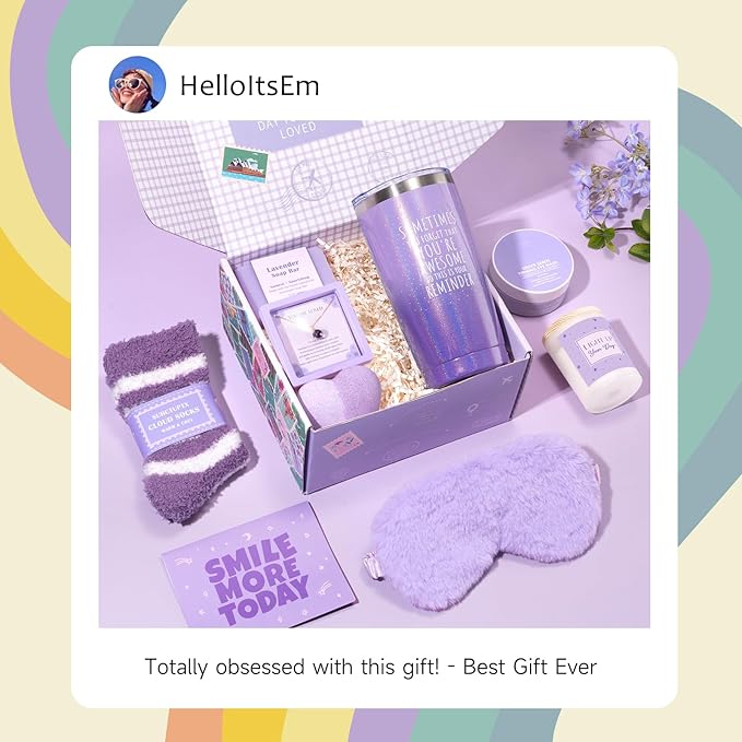 Gift Baskets for Women, 9pcs Unique Happy Birthday Gifts for Women, Best Mothers Day Christmas Gifts Get Well Soon Basket Appreciation Ideas Box w/ Tumbler Her Mom Sister Friend Friendship Teacher