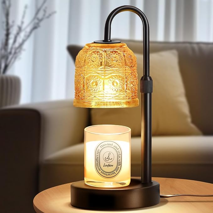 Dimmable Candle Warmer Lamp with Timer Adjustable Height, Mothers Day Birthday Gifts for Mom, Home Decor Housewarming Gifts for Women, Modern Electric Wax Melt Warmer for Scented Jar Candles