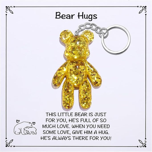 Pocket Bear Hug, Anxiety Relief Gifts for Women Men, Mental Health Positivity Gifts for Anxious Friend, Thinking of You Gift, Comforting Gift for Son Daughter Back to School, Gold