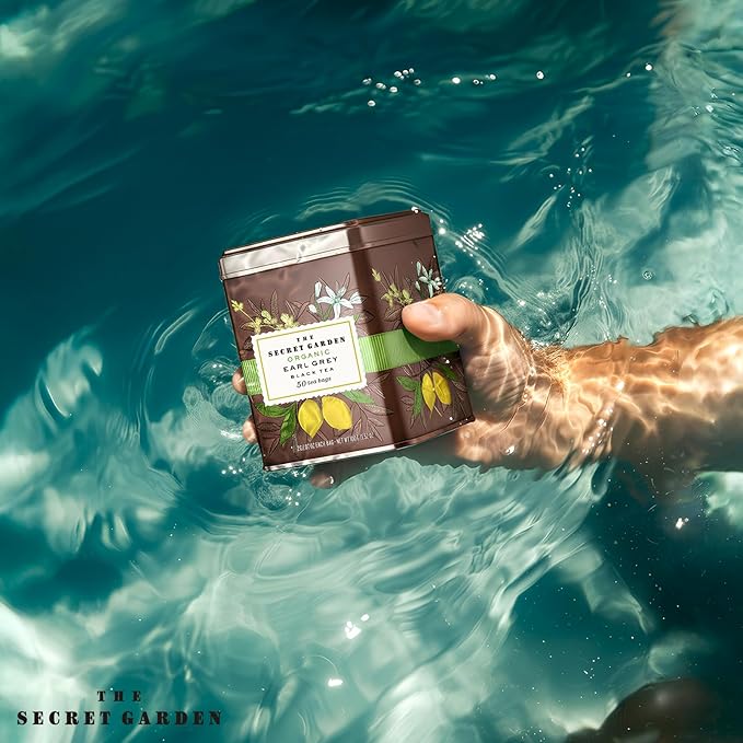 Life Plus Style Gourmet The Secret Garden Organic Earl Grey Black Tea Caffeinated 50 Premium Tea Bags Natural Bergamot Citrus for Antioxidants Support Heart Health Non GMO Gluten Free Eco-Friendly Energizing Hot or Iced Tea