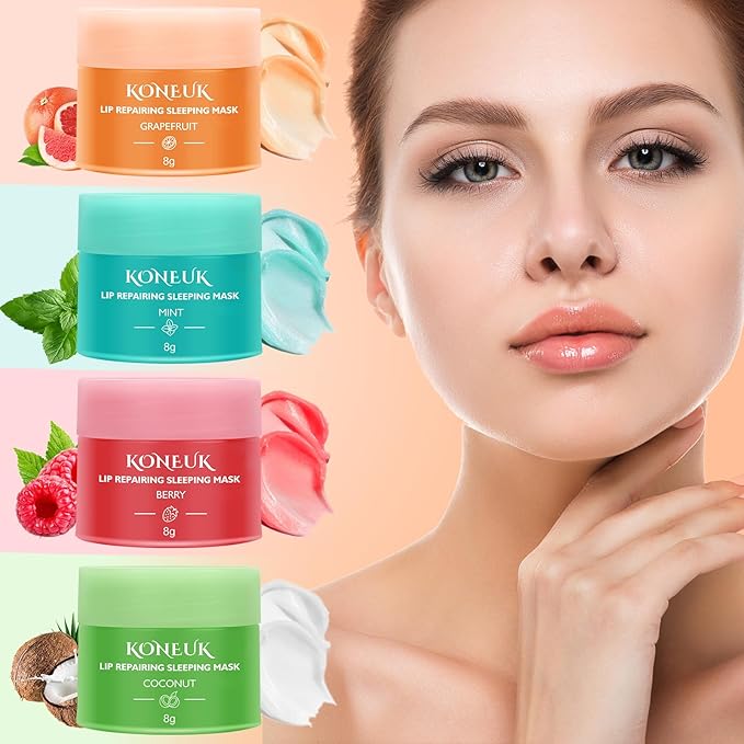 12 Pack Lip Sleeping Mask Set, Overnight Lip Treatment, Nourish and Hydrate Lip Mask With Vitamin C and Coconut Oil, Lip Balm for Dry Lips, Reduce Lip Lines and Improve Lip Color