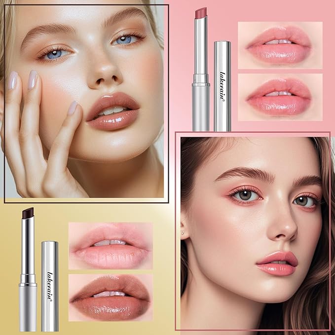 2Pcs Honey Noir Black Honey Lip Gloss, Deep Moisturizing Tinted Lip Balm, Nourishing honey Noir Lipstick, Black and Pink Lipgloss, Hydrating lipgloss for All Skin Tones