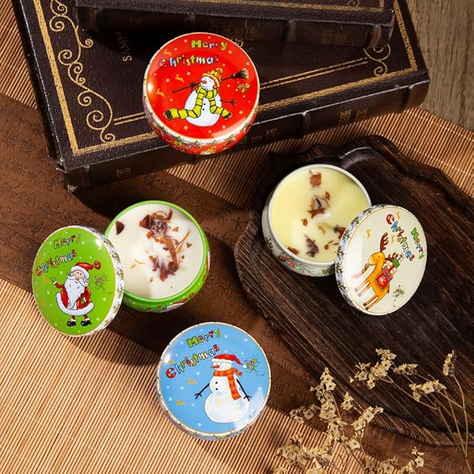 Christmas Scented Candle Set – Holiday Soy Wax Aromatherapy Candles for Home Décor, Winter Relaxation & Stress Relief, Festive Gift for Women, Stocking Stuffers, Secret Santa