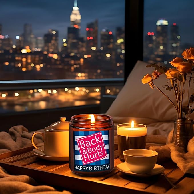 Funny Happy Birthday Candle Gifts for Women Men - Fun Relaxing 30th 40th 50th 60th Birthday Presents for Her Mom Boss - Soy Candle for Home - Sea Salt Jasmine Spa Candle for Stress Relief