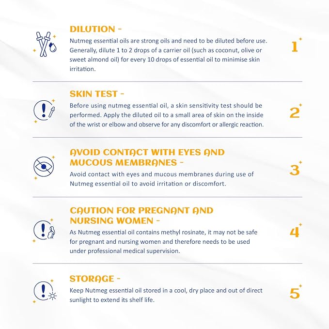 HIQILI Nutmeg Essential Oil 3.38 Fl Oz, Pure Natural Nutmeg Oil for Aromatherapy, Diffuser - 100ml