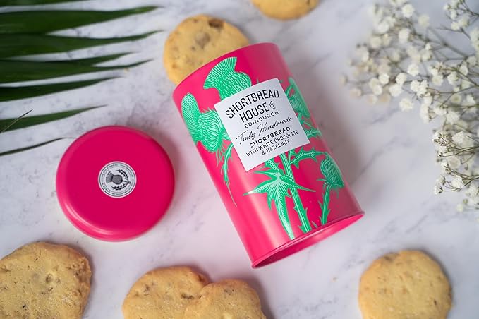 Shortbread House of Edinburgh White Chocolate & Hazelnut Shortbread Biscuits, Truly Handmade, 4.9 Ounce (Pack of 1)