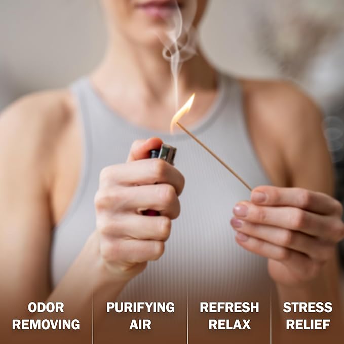 M.Y.T Natural Incense Sticks – Sandalwood, Lavender, Frankincense – Long-Lasting, Low Smoke – Relaxation, Meditation, Odor Removing – 60 Sticks