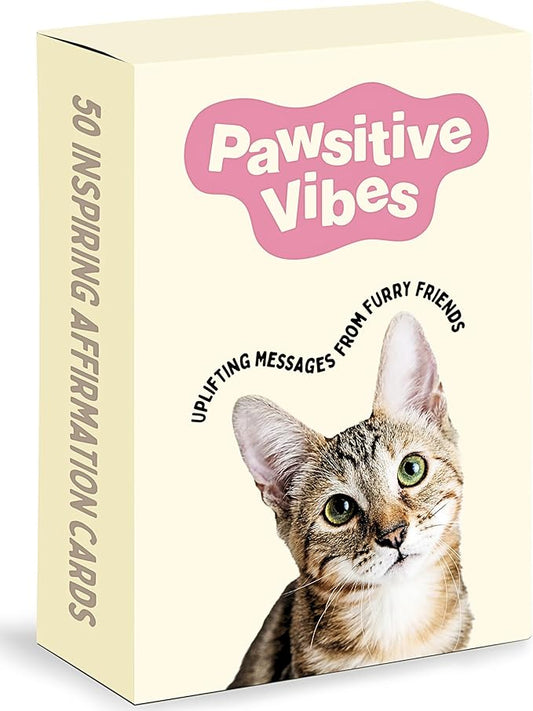 Pawsitive Vibes - Positive Affirmation Cards for Cat Lovers | Daily Inspirational Affirmations & Proven Self-Care Techniques for Stress & Anxiety Relief | Ideal Cat Mom & Cat Dad Gifts