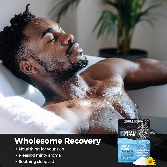 Muscle Rehab| Arnica Bath Soak with Essential Oils | Pain Relief for Sore Muscles, Joints & Foot Ache | Magnesium Bath Salts for Muscle Recovery, Relaxation & Wellness