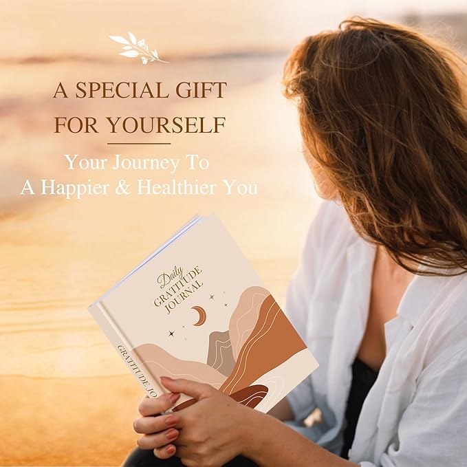 Lanpn Daily Gratitude Journal for Woman Men, 4 Month Mindfulness & Affirmation Planner, 7.8"x9.2" The 5 Minute Grateful Diary, Guided Reflection with Positivity Prompts & Quotes Undated Notebook