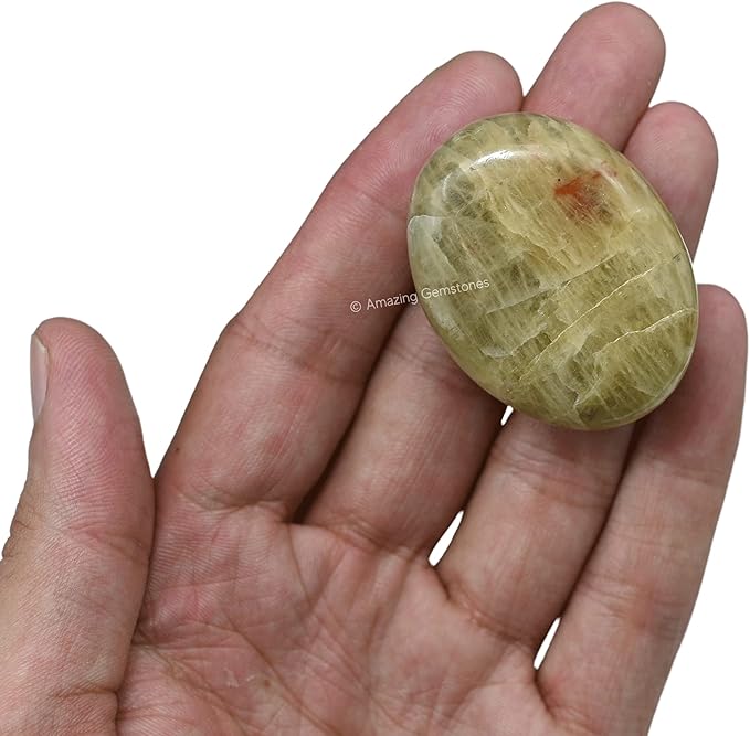 Amazing Gemstone Yellow Aquamarine Crystals and Healing Stones - Large Palm Stone Crystals Piedra - Crystal for Good Luck, Positive Energy, Meditation - Unique Stocking Stuffers, Gifts for Women, Men