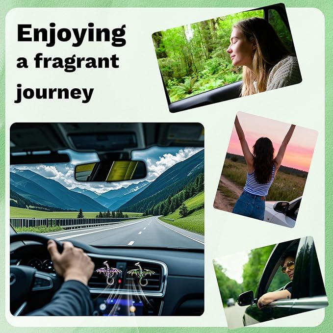 2Pcs Bling Dragon Car Vent Clips - Crystal Rhinestone Air Fresheners Car Accessories Dashboard Decorations, Cars Interior Diffuser Decor Gift for Women Lover and Friend