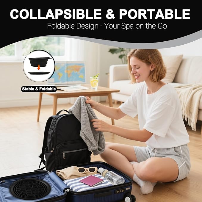 Face Bowl for Ice with Built-in Ice Tray – Collapsible Silicone Facial Ice Bath Bowl for Cold Plunge Therapy, Acne Relief & Skin Tightening – Black Home, Camping & Travel Portable Spa Tool