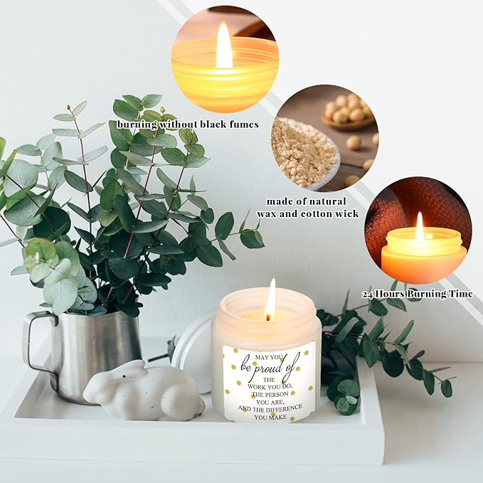 Fumete 10 Pcs Jars Scented Soy Candles 3.5 oz Candles Thank You Gifts for Employee Appreciation Gifts Secretary Coworker Nurse Teachers