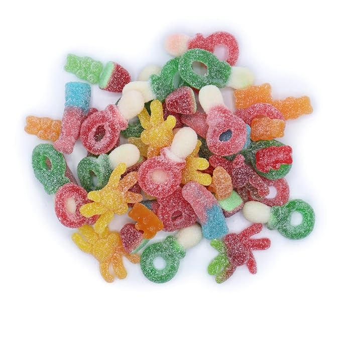 Halloween ASSORTIT Premium Unwrapped Fun Sour Gummy Mix Candy Bulk Variety Pack 4.4 Lbs - Assorted Bulk Candies Tropical Fruit Gummies, Perfect For Parties And Candy Buffets (70.4 oz) Multi Shaped