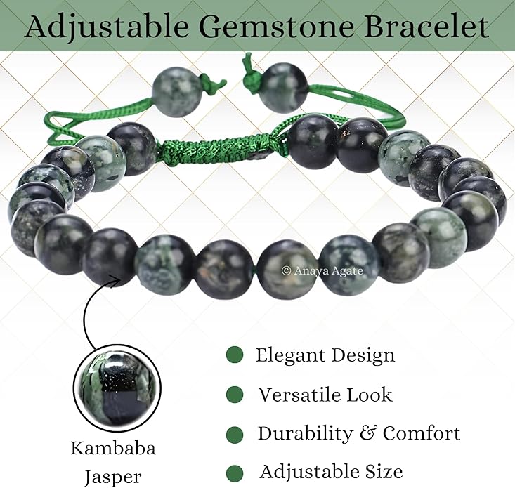 Energy Protection Crystal Handmade Adjustable Bead Bracelet Perfect for Men, Women’s Gift - Gemstone Healing Stretch Bracelet Pulsera Para Hombre Mujer Stocking Stuffer
