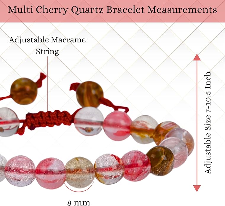 Energy Protection Crystal Handmade Adjustable Bead Bracelet Perfect for Men, Women’s Gift - Gemstone Healing Stretch Bracelet Pulsera Para Hombre Mujer Stocking Stuffer