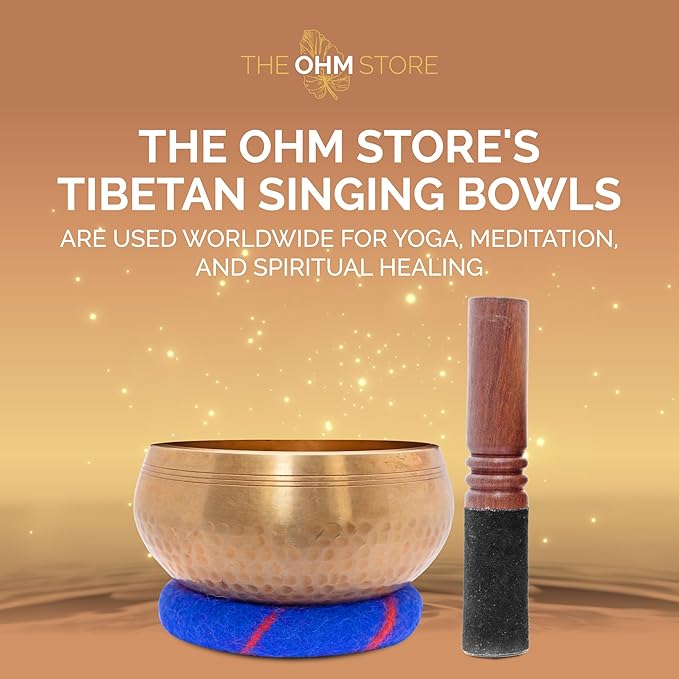 Ohm Store Tibetan Singing Bowl Set — Meditation Sound Bowl Handcrafted (6″)