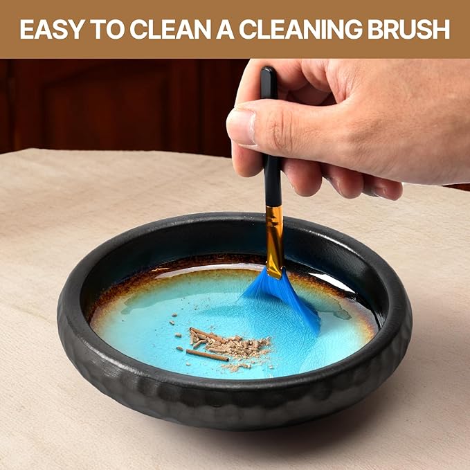 Ceramic Incense Burner,Handmade Incense Stick Incense Burner Reflux Burner,Sage, Coil Incense, Ash Catcher, Smudge Bowl for Yoga Meditation Room Décor,Crack Blue