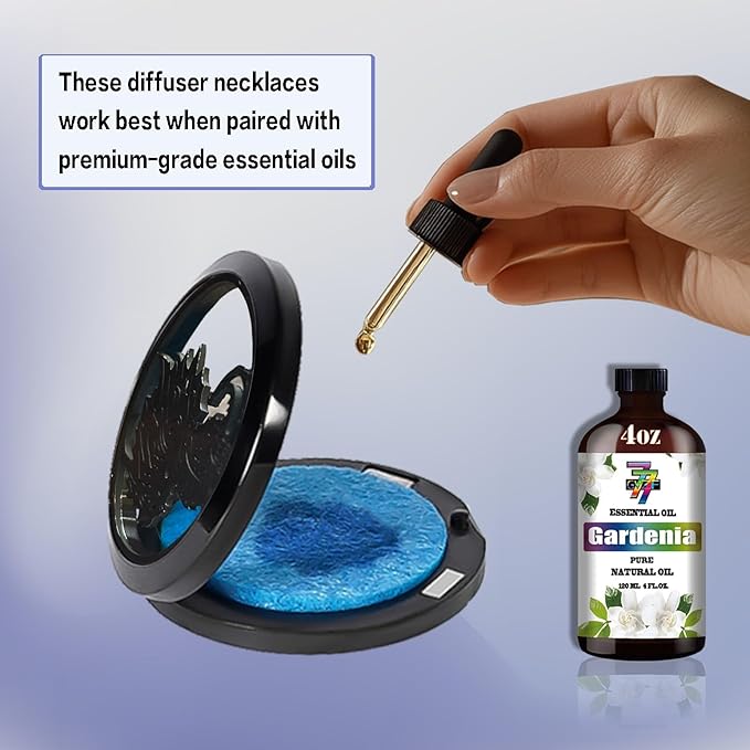 Aromatherapy Diffuser Necklace-Dinosaur Essential Oil Necklace,Aromatherapy Diffuser Pendant for Men and Women,Portable,Suitable for Yoga,Meditation,Travel,Stress Relief Gift(Black30mm)