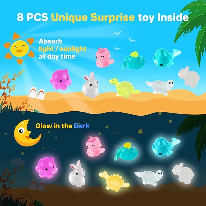 8PCS Kids' Bath Bomb Surprises, Charming Metal Gift Box, This Toy Bath Bombs Set Features Natural Organic Fizzy Bubble Bath Bombs, Ideal as Christmas Stocking Fillers for Girls, Boys, and Toddlers.