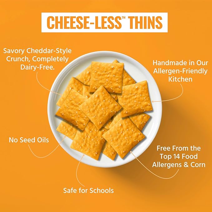 Every Body Eat Snack Thins, Allergen Friendly, Vegan, Gluten Free and Dairy Free (2 Count, Cheese-Less)
