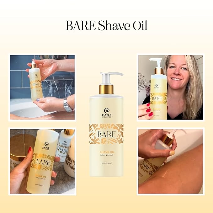 Bare Luxury Shaving Oil for Women - Lavender Shave Oil for Women for Legs Face Underarms and Pubic Hair & Skin - Silky Smooth Body Oil for Women's Shaving & Dermaplaning - Safe for Intimate Areas