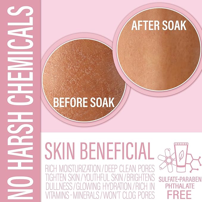 Luxiny Vegan Milk Bath Soak Made with Moisturizing Coconut Milk Powder & Sweet Almond Oil for a Bath Bomb Dust Soothing Fizz & Relaxing Soak, 8 oz. (Black Cherry)