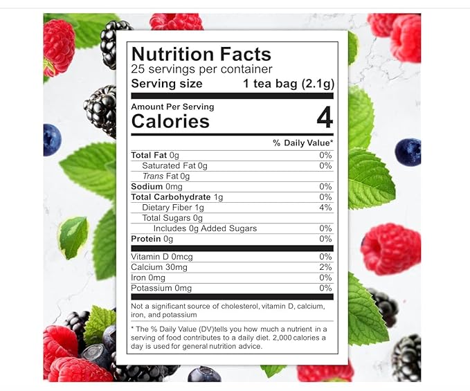 Total Tea Slimming Detox Tea for a Healthy Weight Support - Caffeine Free - Herbal Tea with Chamomile, Hibiscus, Ginger Root for Colon Cleanse - Natural Mint Tea for Digestive Health