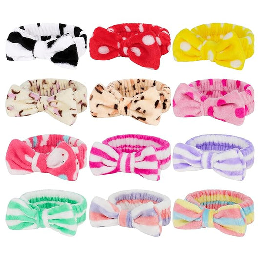 Casoty 12 Pack Spa Headband for Washing Face Shincare Headbands Face Wash Makeup Headband for Women Make up Hair Band Stocking Stuffers Spa Party Hair Accessories Gifts for Women Girls