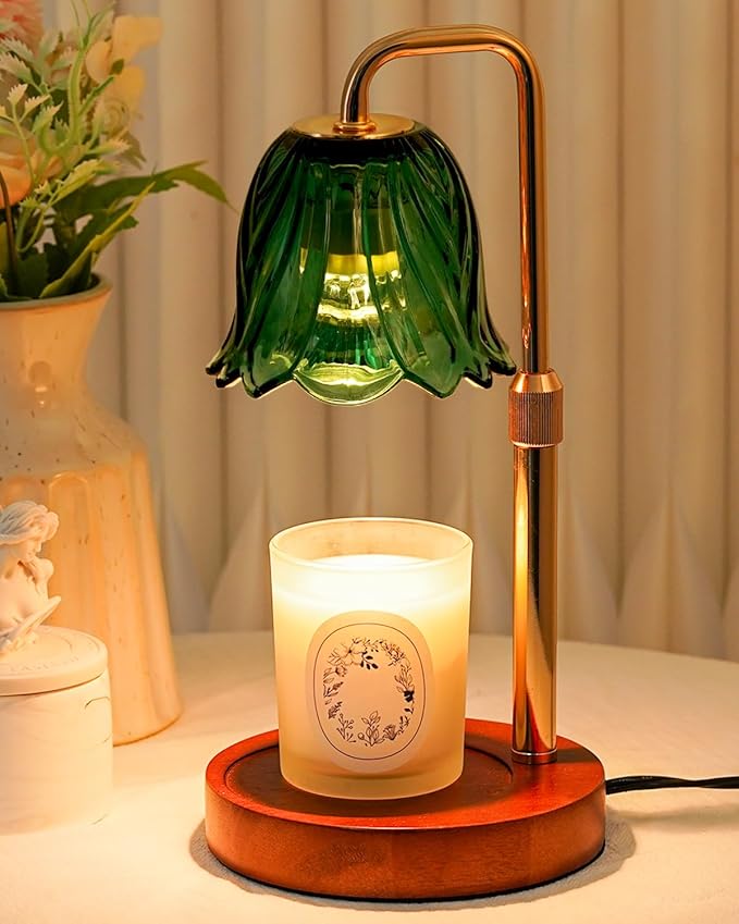Flower Candle Warmer Lamp with Timer Dimmable, Candle Warming Lamp Height Adjustable, Gifts for Women, Candle Warmer Light for Jar Candles, Stylish Decorations