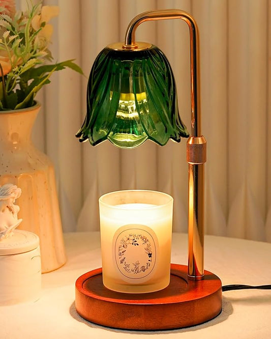 Flower Candle Warmer Lamp with Timer Dimmable, Candle Warming Lamp Height Adjustable, Gifts for Women, Candle Warmer Light for Jar Candles, Stylish Decorations