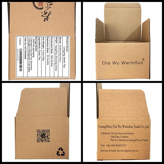 ChaWuWarmSun [A] LongJing Green Tea,3.5oz/100g,Chinese Dragon Well Green Tea Loose Leaf